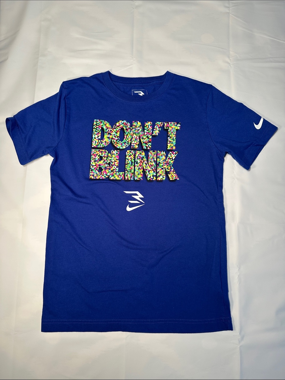 Nike Blue 'DON'T BLINK' Multicolor Graphic Tee